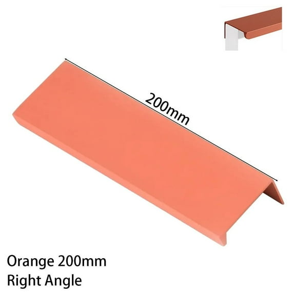 1Pcs Durable Aluminum Alloy Morandi Color Hidden Dresser Drawer Cabinet Handle Knob Door Pulls Furniture Handle ORANGE 200MM