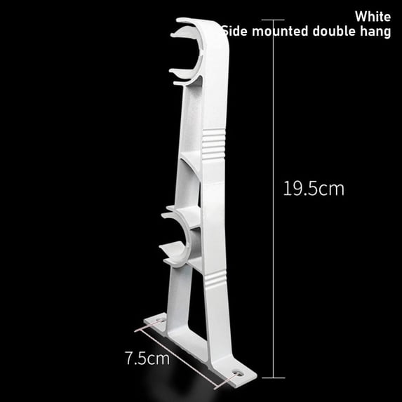 1Pcs Durable Furniture Hardware Aluminum Alloy Fixing Clip Hanger Hook Rod Support Clamp Single Double Hang Curtain Rod Bracket WHITE-SIDE MOUNTED DOUBLE HANG