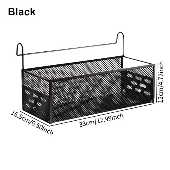1Pcs Durable Iron Bedside Hanging Basket Hanging Space Saving Bed Storage Rack Punch-Free Bedside Shelf For Dormitory Home