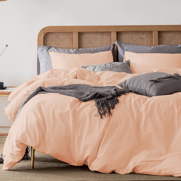 1Pcs Duvet Cover Super King Size (116" x 98") Inch, Luxury 100% Egyptian Cotton 800 Thread Count Comforter Cover with Zipper Closure & Corner Ties - Blush Solid