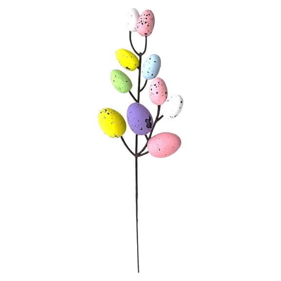 1Pcs Easter Egg Picks Branches, Artificial Speckled Eggs Bouquet, Lightweight and Portable, Suitable for Spring Vase Decor, Easter Baskets, Garden Decoration, 11In (Multicolor1)