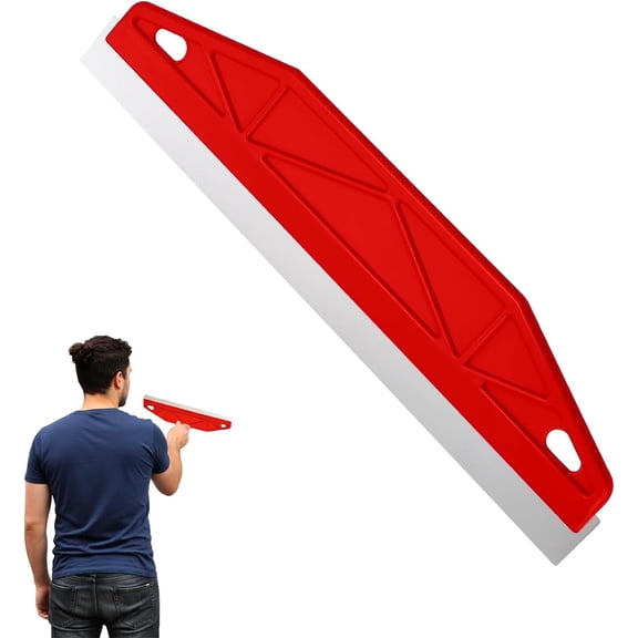 1Pcs Edge Painting Tool,12 Inch Wallpaper Scraper Edge Painting Tool Paint Shield Painter Straight Skirting Board Multi-Purpose Stainless Steel Tool for Cutting-in and Smearing Protection(Red)