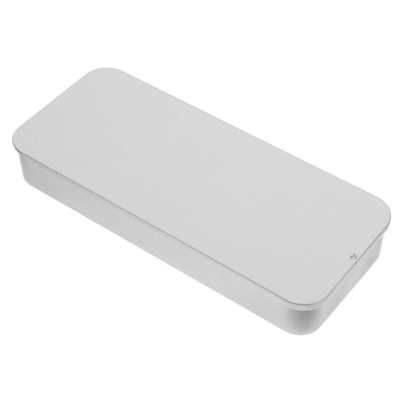 1Pcs Extended Slide Top Tin Box 167x70x23mm Matte Silver Multifunctional Portable Storage Container