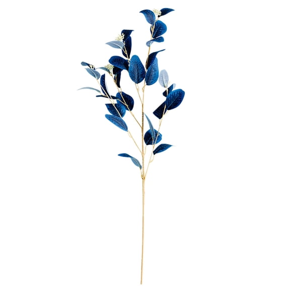 1Pcs Faux Eucalyptus Stems, Ngxiha Blue Faux Flowers Blue Artificial Eucalyptus Leaves Spray Greenery Stems Branches with Seeds Silver Dollar Eucalyptus Plant for Home Kitchen Decor