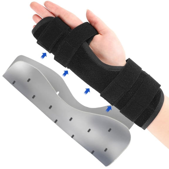 1Pcs Finger Splint Brace - Right Hand Brace Support for Boxer Fracture, Mallet Finger Dislocation, Arthritis, Sprain, Broken, Little Finger Cast Immobilizer Straightener (4th/5th Metacarpal) Right-M