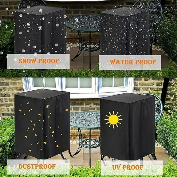 1Pcs Fire Pit Cover, Yrmaups Fire Pit Cover Square, Outdoor Fireplace Gas Propane Fire Table Cover, 420D Waterproof Fire Tray Cover, Windproof Rectangle Fire Column Cover