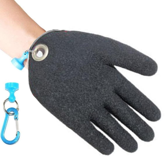 1Pcs Fishing Glove With Magnet Release, Fisherman Professional Catch Fish Gloves Cut&Puncture Resistant With Magnetic Hooks Hunting Glove - gray