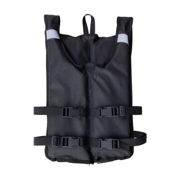 1Pcs Fixed 4 Buckle Reflective Foldable Flotation Vest, Life Jacket for Night or Low Light Use for Adult Black