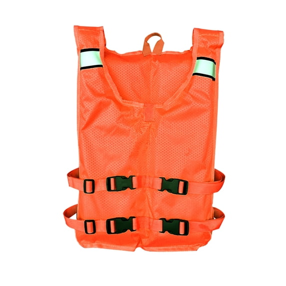 1Pcs Fixed 4 Buckle Reflective Foldable Flotation Vest, Life Jacket for Night or Low Light Use for Adult Orange