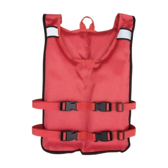 1Pcs Fixed 4 Buckle Reflective Foldable Flotation Vest, Life Jacket for Night or Low Light Use for Adult Red
