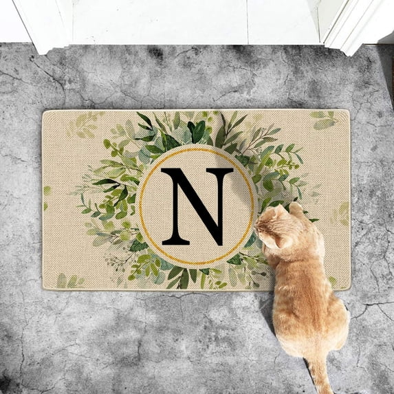 1Pcs Floor Mat 1Pcs Summer Floor Mats Letter Family Last Name Initial Doormat Summer Doormat Holiday Mats Welcome Door Mats Summer Door Mat Carpet