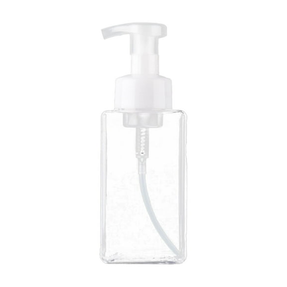 1Pcs Foaming Soap Dispenser, 15Oz Refillable Foaming Hand Soap Dispenser,Plastic Soap Dispenser, Rectangle Refillable Pump Bottle Plastic for Liquid Soap, Shampoo, Body Wash for Travel,(Clear1)