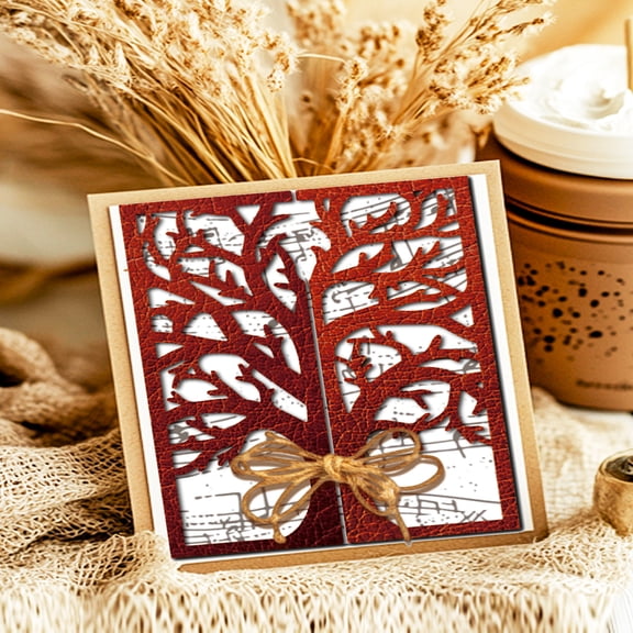 1Pcs Foldable Card Theme Carbon Steel Cutting Dies Stencils Tree Metal Die Cuts DIY Embossing Stencil for DIY Embossing Photo