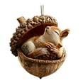 thumbnail image 1 of 1Pcs Forest Animal Acorn Ornaments, 2D Flat Acrylic Christmas Tree Hanging Decorations, Rustic Nature-Themed Woodland Pendant for Xmas Tree Home Party Decor, 1 of 6
