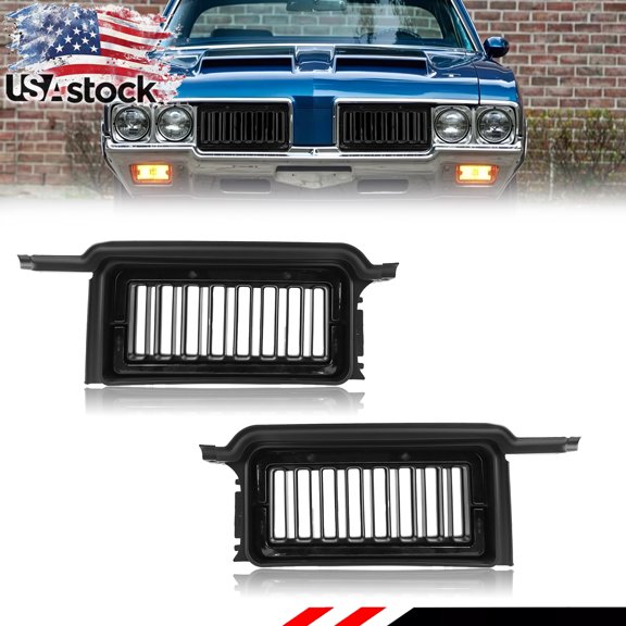 1Pcs Front Bumper Matte Black Insert Grill Hood Mesh ABS Plastic For 1970 Oldsmobile Cutlass 442 F85 Hurst Olds W-30 W-31 models