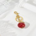 thumbnail image 1 of 1Pcs Fruit Resin Charm Keychain Red Key Chain with Swivel Clasp Golden Bag Charms Accessories, 1 of 3