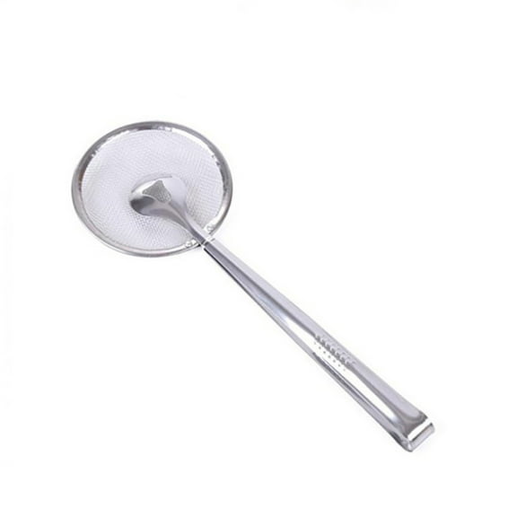 1Pcs Frying Strainer Tongs 12 Inch Food Tongs Fine Mesh Strainer,Ladle Cooking Strainer Spoon Fine Mesh Stainless Steel Colander ,with Clip Kitchen Cooking Tool