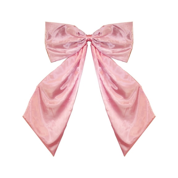 1Pcs Giant Pink Bow Large Satin Ribbon Decoration, Big Bow for Coquette Room Decor, Wedding Birthday Party Backdrop, Wall Front Door Christmas Tree Car Photo Prop, Outdoor Décor 54.3 Inch
