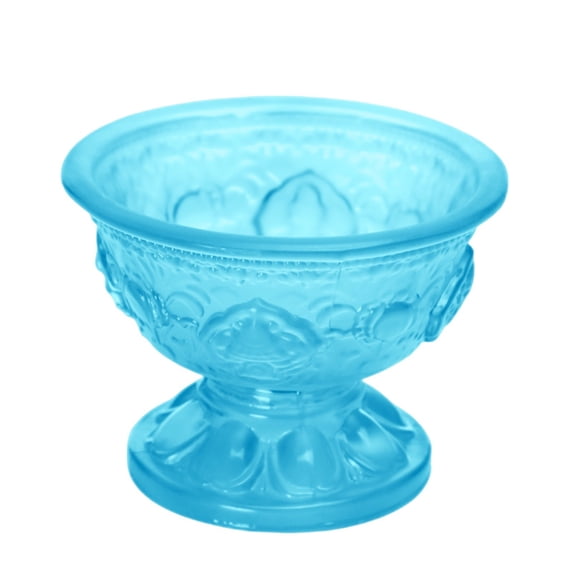1Pcs Glass Holy Water Offering Bowl - Multi-Purpose Candle Stand for Buddha Altar Prayer Home Blessing Wedding Decor, 3X2In (Blue)