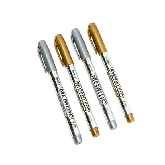 1Pcs Gold Silver Metallic Marker Pens, 1.5 mm Fine Point Metallic Permanent Markers for Cards Writing Signature Lettering