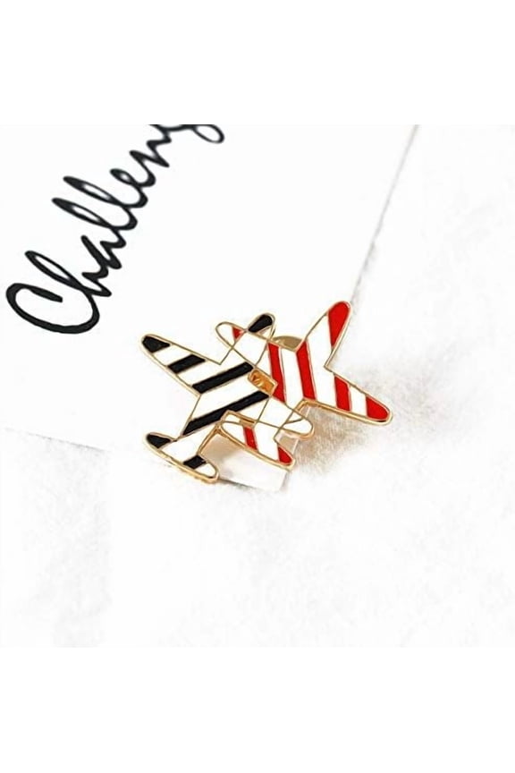 1Pcs Golden Aireplane Enamel Pins Alloy Brooches for Backpack Clothes Dress Accessories Daily Dress-Up Bags Hats Clothes 37x32mm Gold