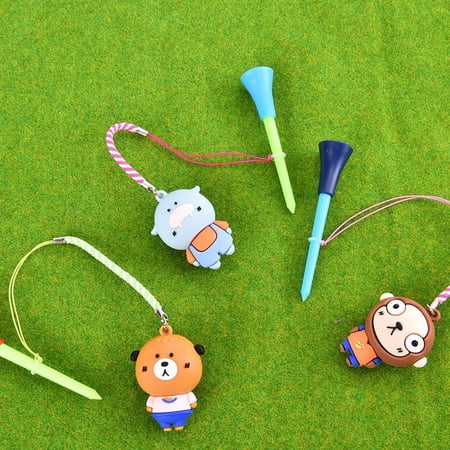 1Pcs Golf Rubber Tee With Cartoon Pattern Golf Ball Holder Rope Prevent Loss