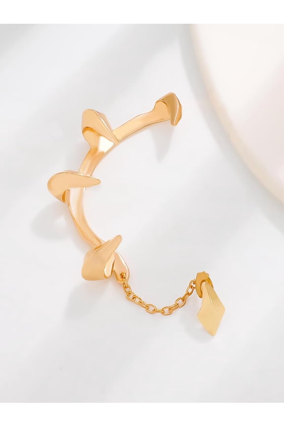 1Pcs Gothic Devil Claw Punk Dark Alloy Geometric Cuff Earrings Golden Vintage Devil Dragon Claw Ear Cuff Geometric Earrings for Women Elegant Gifts DIY Jewelry