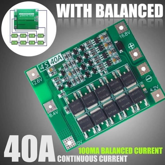1Pcs Green 4S 40A 14.8V 16.8V Li-Ion Lithium 18 650 Battery Pcb Bms Board