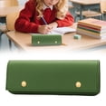 thumbnail image 1 of 1Pcs Green Faux Leather Pencil Case, 7.87"×2.75" Magnetic Snap Stationery Pouch, Minimalist Pen & Small Tool Organizer for Office & Daily Use, 1 of 9