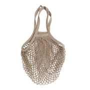 1Pcs Grey Mesh Grocery Bags, Reusable Cotton String Shopping Totes with Long Handles, Heavy Duty Holds for Farmers Market, Produce, Fruit, Vegetable Storage & Beach