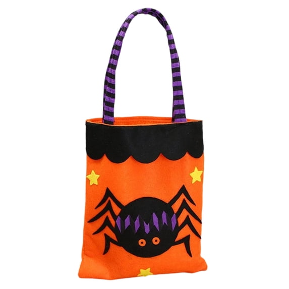1Pcs Halloween Spider Tote Bucket for Kids Trick or Treat Bag, Spooky Candy Holder with Fun Spider Design for Boys Girls, Party Room Decor, and Festive Gift Giving 8.5x10.4 Inch Orange