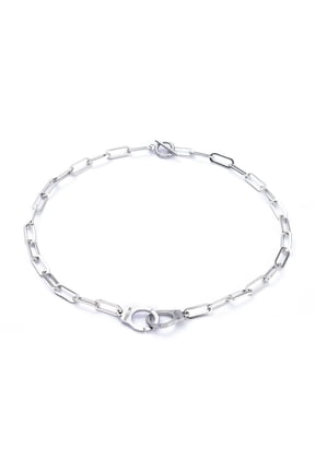 1Pcs Handcuffs Shape with Word 304 Stainless Steel Chain Necklaces Minimalist Chain Necklace Choker with Interlocking and Toggle Clasps