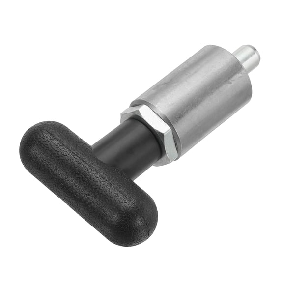 1Pcs Handle Spring-Loaded Pull Pins, Alloy Steel Spring Plungers/Dowel Pins Handle Pull Rod knobs for Shelving System Fitness Equipment, T Knob 0.9" Diameter 0.55"x0.35" Rod Size