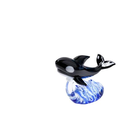 1Pcs Handmade Tiny Whale Figurines Glass Sea Ocean Animal Ornaments for Home Office Table DecorStyle 2