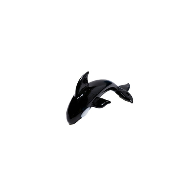 1Pcs Handmade Tiny Whale Figurines Glass Sea Ocean Animal Ornaments for Home Office Table Decor,Style 4