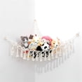 thumbnail image 1 of 1Pcs Hanging Stuffed Animal Hammock,Handmade Stuff Animal Organizer Storage With Boho Macrame Style，Corner Toy Net For Stuffed Animals,White, 1 of 6