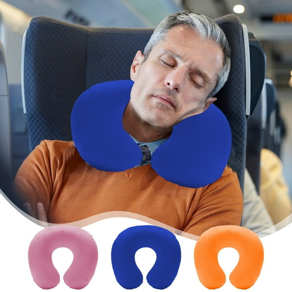 1Pcs Headrest Soft U Shaped Cushion Flight Inflatable Pillows Car Nursing Cushion Travel Pillow Support Neck