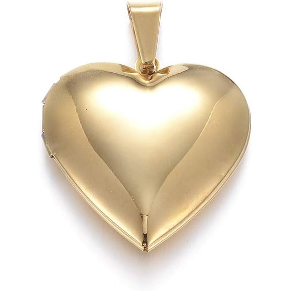 1Pcs Heart 316 Stainless Steel Locket Pendants Real 18K Gold Plated Metal Pendant Decoration Pendant Accessory