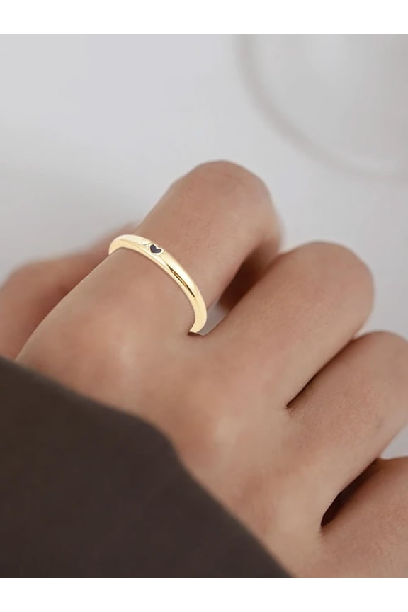 1Pcs Heart Brass Finger Rings Trendy Stackable Finger Rings