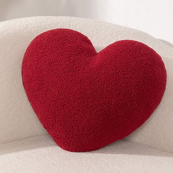 1Pcs Heart Pillow,Throw Pillows Decorative Pillows for Bed Couch for Home Decor (13.7"x17.7"),Red