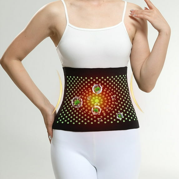 1Pcs Heated Back Braces,Back Support Belt with Magnet,Self Heating Lower Support Back Braces for Lower Pain Relief,Adjustable Knitted Lumbar Support Belt with Breathable Mesh Design for Herniated