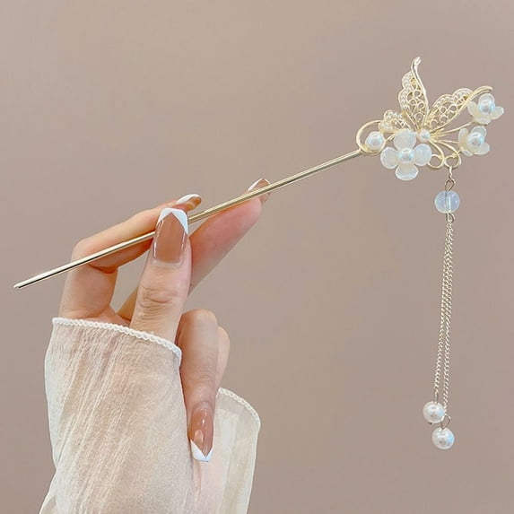 1Pcs High-end Flower Tassel Glowing Chinese Style Hair Stick Hair Insert Lotus Lantern Hairpin Ancient Style 02
