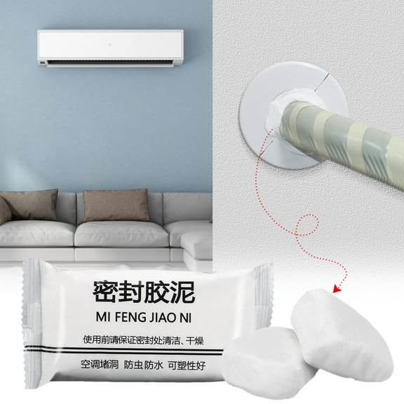 1Pcs Hole Sealing Putty Under $5! Yannianjz Wall Crack Repair Putty, Air Conditioner Hole Sealant, Flexible Waterproof Caulk for Gaps, Pipes, Household, Dorm, Quick Dry, Paintable