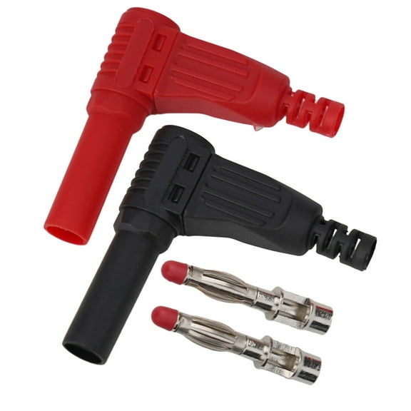 1Pcs Hot New 4mm Male Right Angle Insulation Wire Solder Type DIY Banana Plug Connectors Multimeter Test