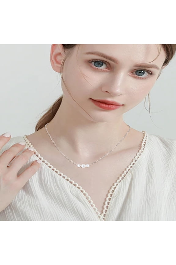 1Pcs Imitation Pearl Potato Pendant Necklaces White Three Pearl Necklace Dainty Pendant