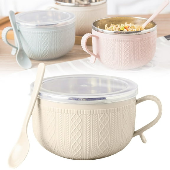 1Pcs Instant Noodle Bowl,A New Product for 2025: A Lidded Cup-Shaped Food Container - Also Suitable for Holding Coffee,Soup,and Stews