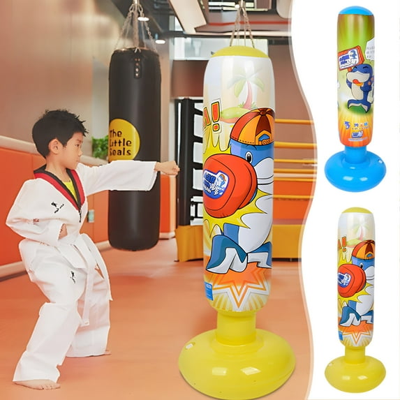 1Pcs Kids Inflatable Punching Bag Under $5! Yannianjz Inflatable Punching Bag forkids, Thickened Inflatable Boxing Column Tumbler,children's Exercise Stress Relief Sandbag, Water Fillable Base