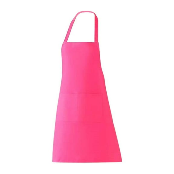 1Pcs Kitchen Bib Apron,Aprons for Women with Pockets,Unisex Aprons Waterdrop Resistant with 2 Pockets Cooking Kitchen Lightweight Apron for Chef, Bbq Drawing Apron,Unisex Chef Aprons,(Hot Pink)
