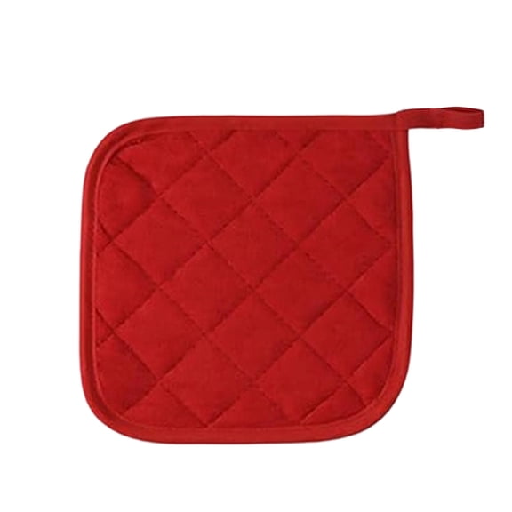 1Pcs Kitchen Pot Holders Set Heat Resistant Pure Cotton Potholders Kit Trivets Large Coasters Hot Pads Pot Holders for Everyday Cooking and Baking by 6.6 x 6.9 Inch,Red