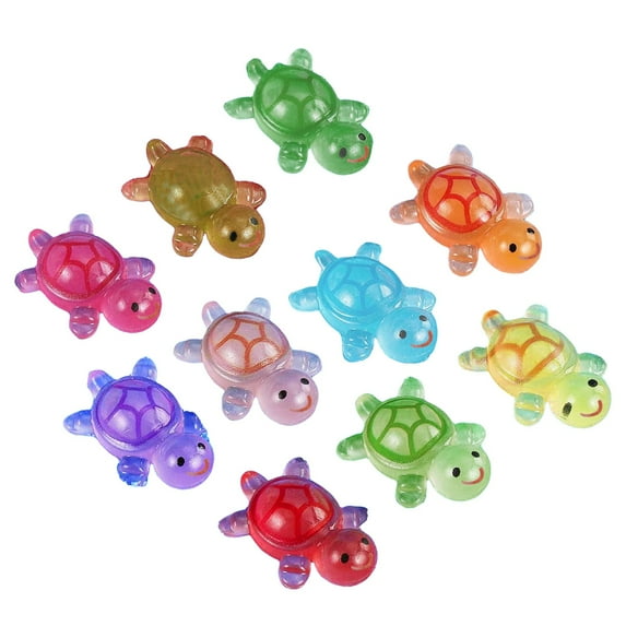 1Pcs Large Blue + 10Pcs Multi-Color Small Luminous Turtle Clearance! Kingtow Luminescent Turtle Box For Storing Toys Home Decor Resin Craft Turtle Figurines That Glow Storage Ornament